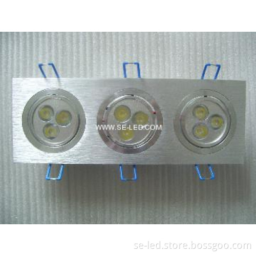 High power square 9X1W LED ceiling light warm white